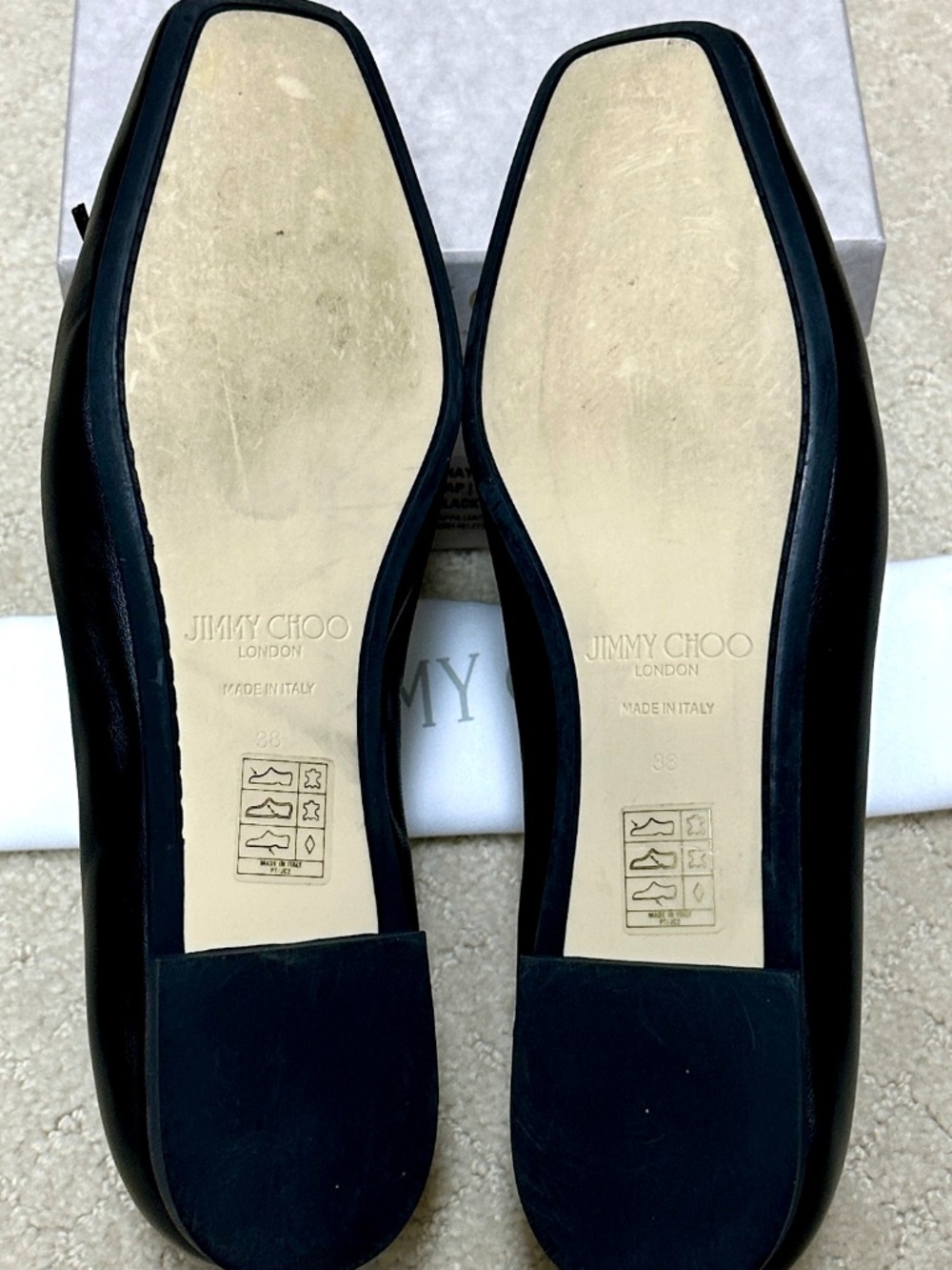 Jimmy Choo Shay flat black size 38 - Picture 5 of 5